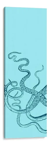 Graphic illustration of turquoise octopus tentacles with detailed suckers